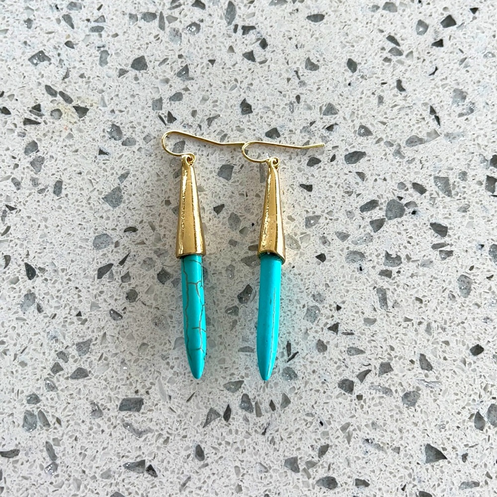 Turquoise and gold earrings